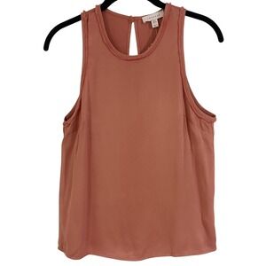 Topshop Women Rose Pink Satin Sleeveless Blouse Fringed Trim Size US 4 NWT
